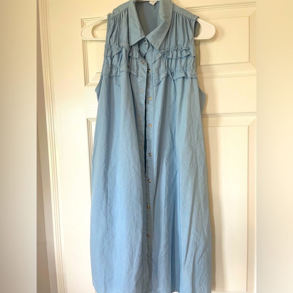 Blue Jean sleeveless button up dress
